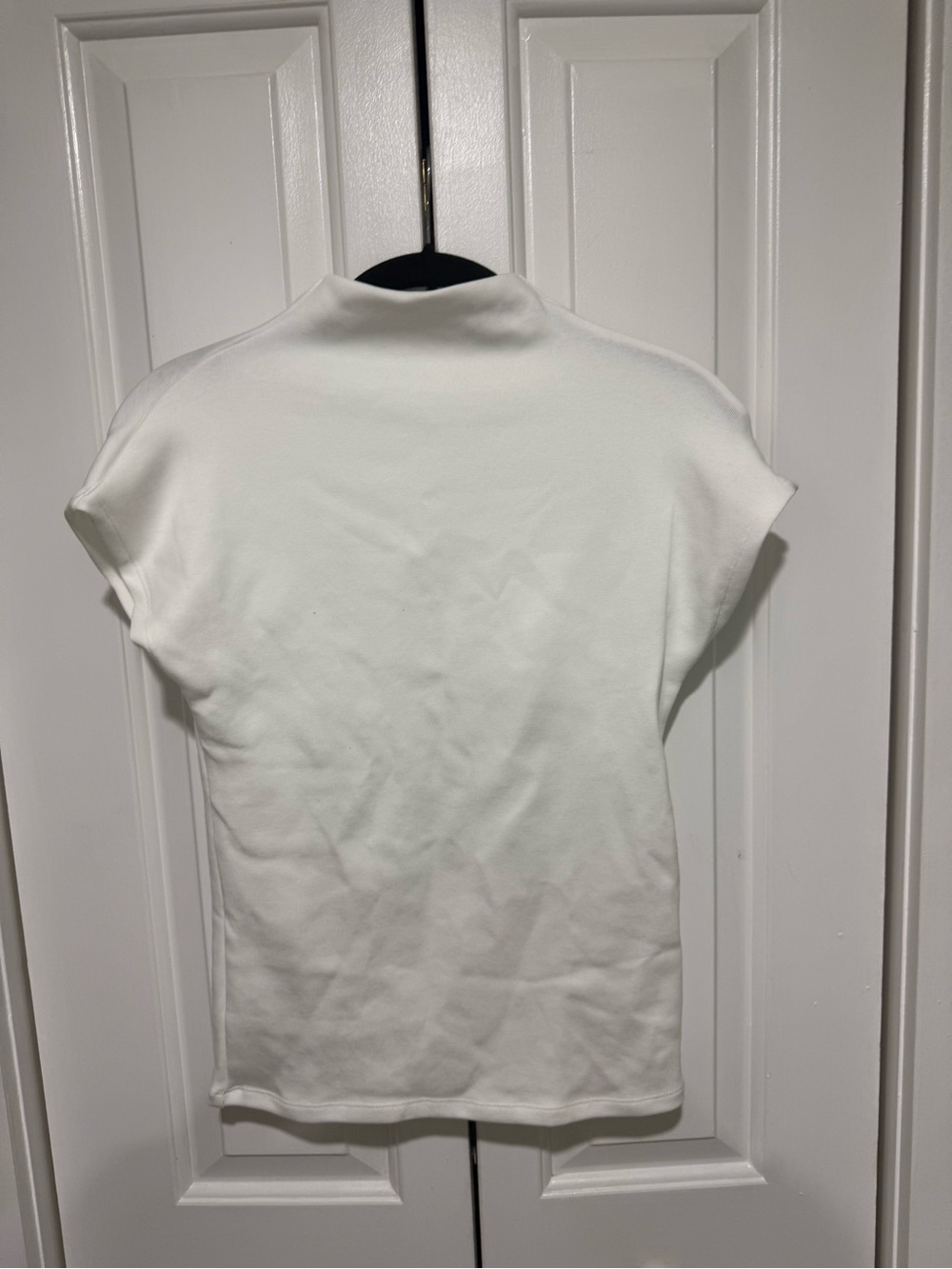 Zara White Sleeveless Mock Neck Top